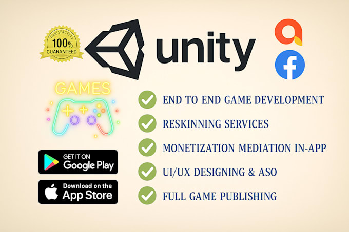 provide unity game development, monetization and multiplayer