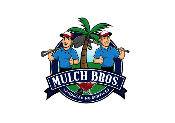 make modern fun mulch and landscaping logo