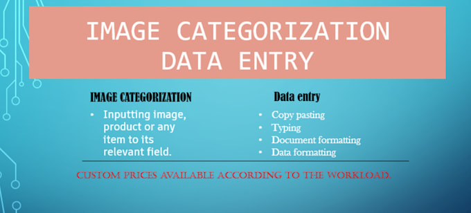 do data entry and image categorization