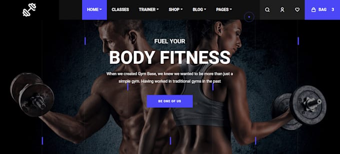 create website for your sport material, weight loss product, and gym training