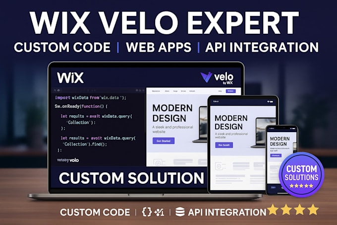 develop custom solutions for your wix website with wix velo code