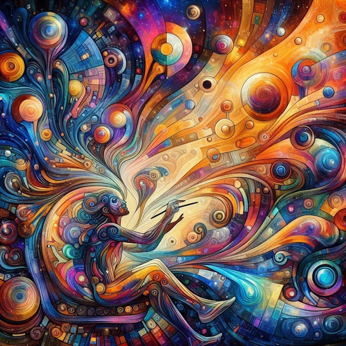 create magical abstract art, psychedelic, surrealism, cubism