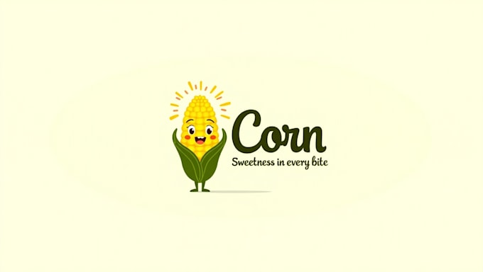 design sweet corn mascot logo with express delivery