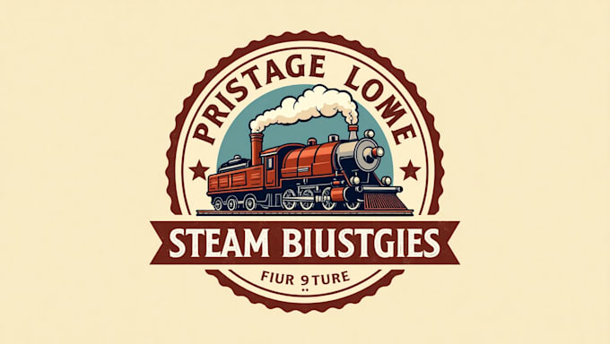 create a vintage steam locomotive logo design