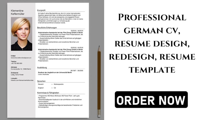 Design cv resume, redesign cv for german people, resume template ...