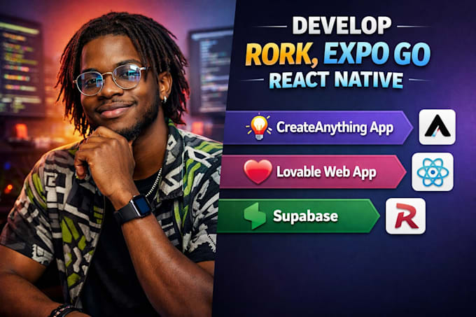 develop rork, expo go react native, createanything app, lovable web app supabase