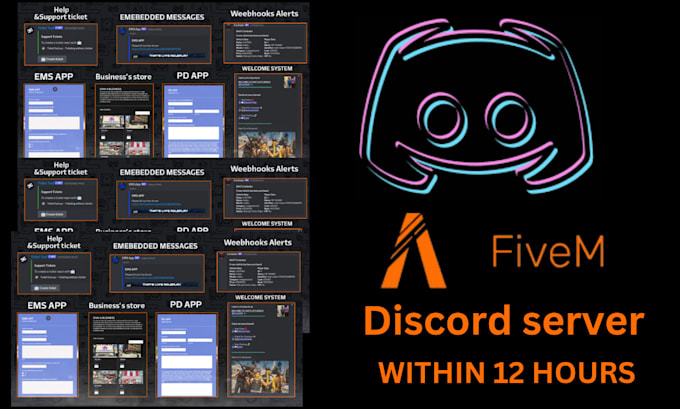 setup fivem,gaming,dayz,rust,discord server animate roleplay fivem server logo