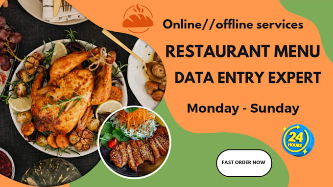 provide fast restaurant menu data entry services