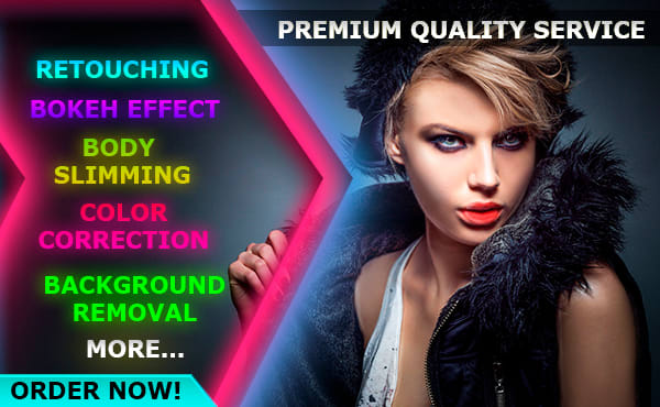 make photoshop retouching of 5 pictures