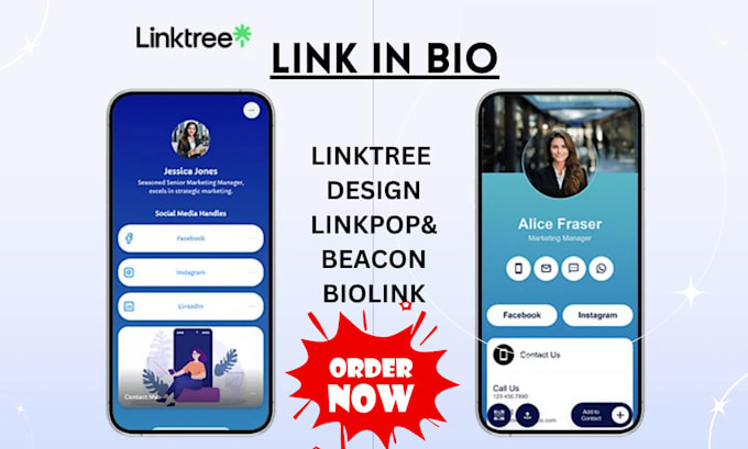 set up beacons, linktree, linkpop bio links, linktree landing within 1hr