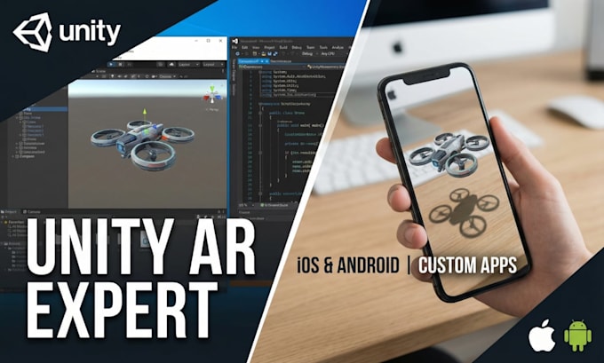 develop augmented reality ar app with unity3d, arcore, arkit