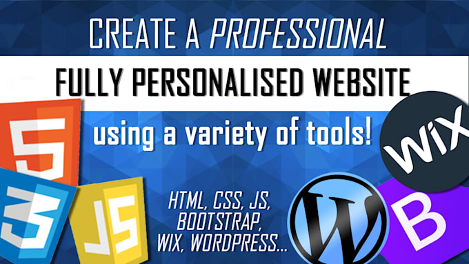 create a professional fully personalised website