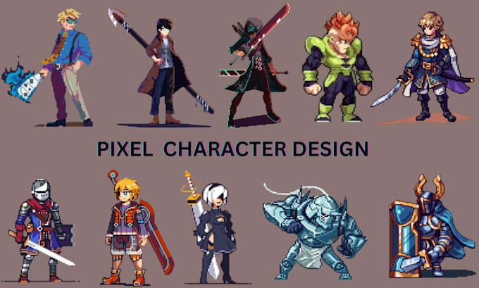 Do pixel art character design sprite sheet animation rpg game asset ...