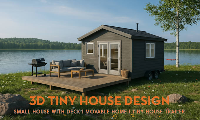 create 3d design for tiny house or timber a frame cabin