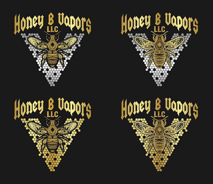 design looking modern classy honey vapors logo