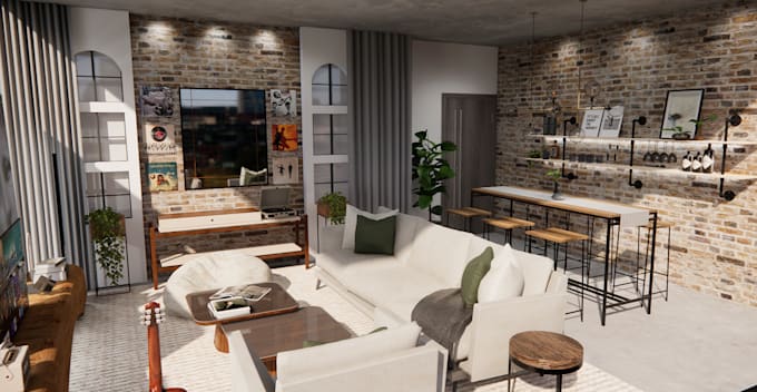 Create interior design rendered photos based on your ideas by Lexa ...
