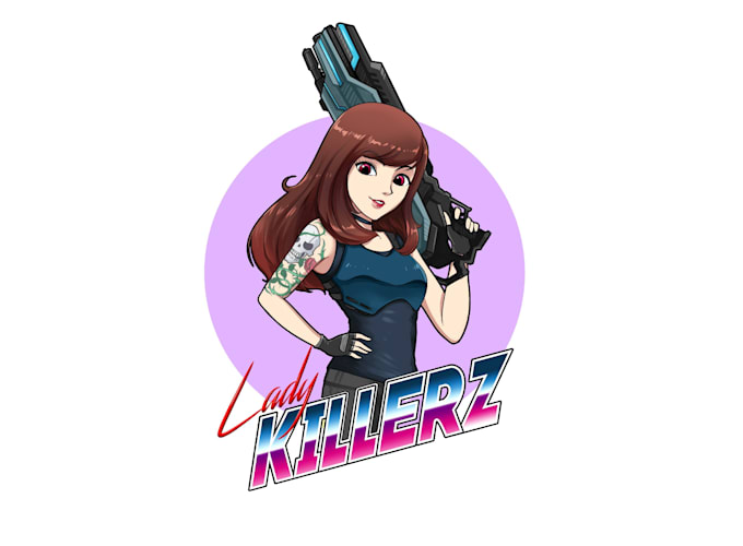 design lady character for sticker logo