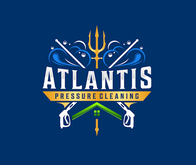 make shining attract pressure cleaning logo design service