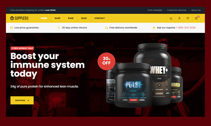 design private label supplement shopify store ecommerce supplement shopify store