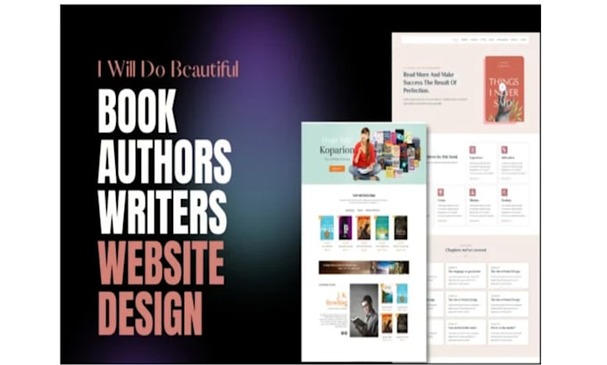 design ecommerce author website design, ebook landing page, ebook shopify store