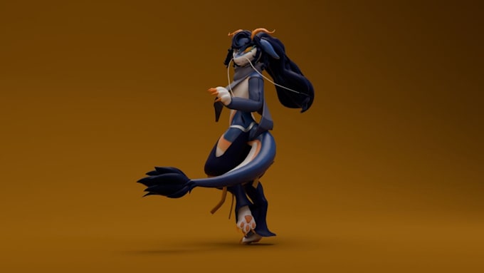 3d vchat avatar furry model vrc character pc quest optimization unity