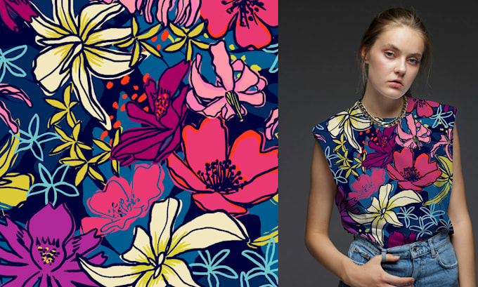 design seamless floral patterns for textile, fabric prints