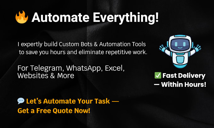 Create python bots, scripts, automate jobs discord telegram bot by ...