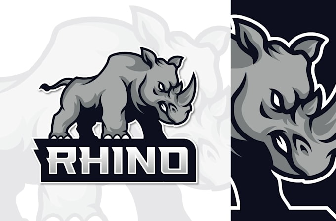make unique mascot hooligan rhinoceros logo