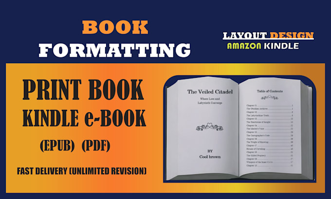 Do professional amazon kdp book formatting for paperback and kindle ...