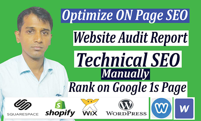 optimize squarespace webflow wix, wordpress, weebly, shopify website on page seo