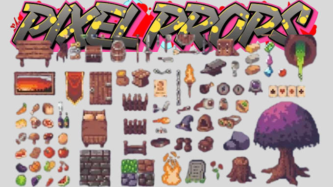 Props icon item favicon retro character sprites environment animation ...