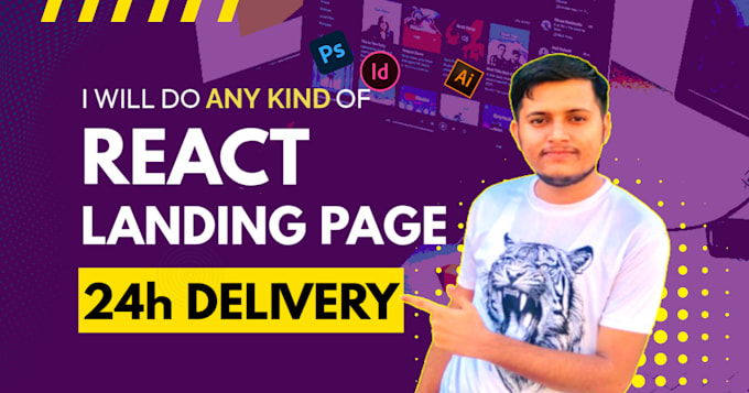 create a responsive react landing page modern and fast