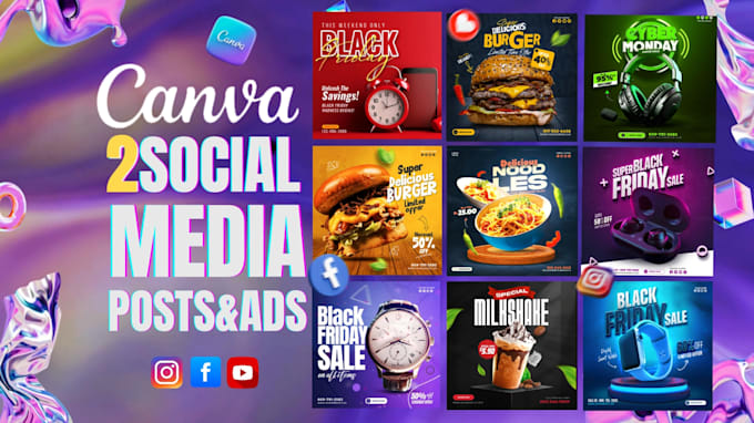 do 2 canva social media post design, editable canva templates, canva designs