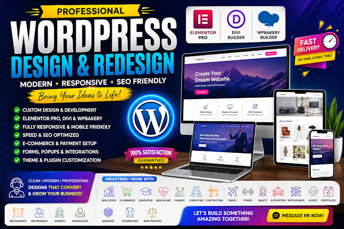 build a responsive wordpress business website design