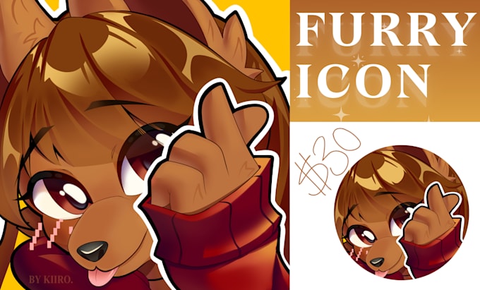 Draw chibi furry icon by Kiiro_art | Fiverr