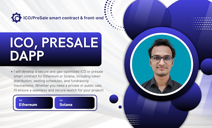 develop an ico or presale smart contract with full front end integration