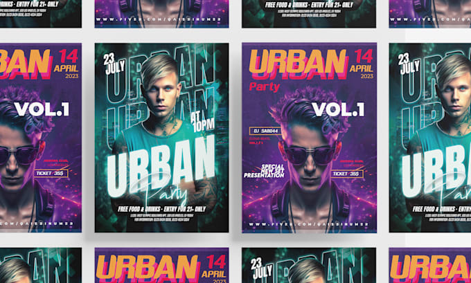 design party flyer, festival flyer or event flyer, postcard