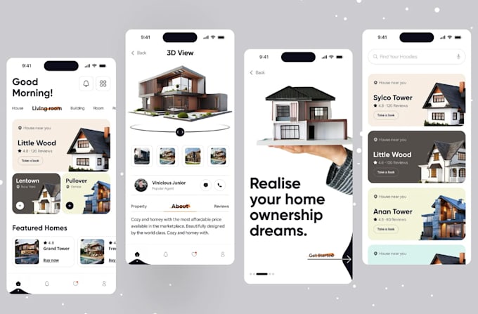 develop real estate app and website, property listing, sell, buy, rent, crm