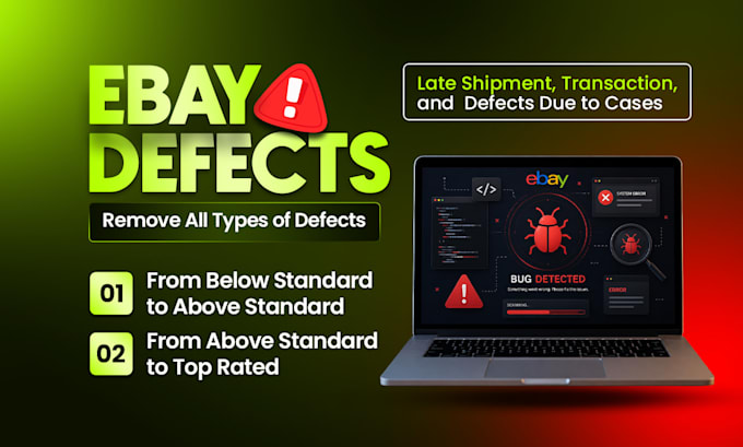 fix ebay account defects and resolve late shipment problems