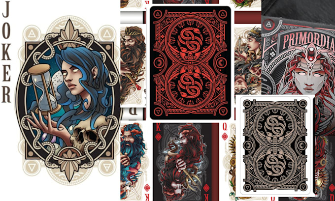 do custom full deck playing card design playing cards back card game box design