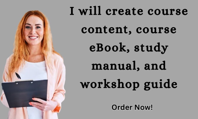 create course content, course ebook, study manual, work shop guide