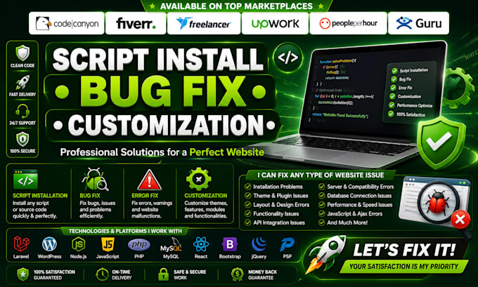 codecanyon script install and bug fix customize