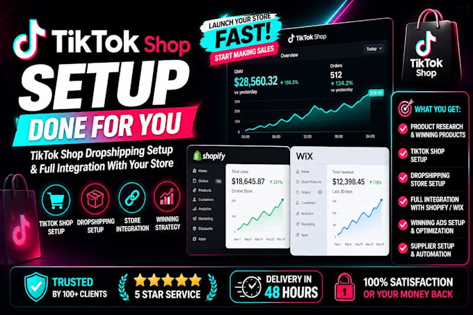 setup high converting tiktok shop dropshipping store