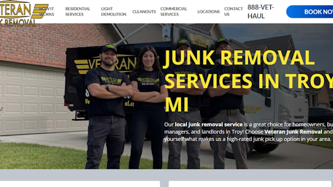 generate a junk removal website, attic, dumpster rental, cleaning website