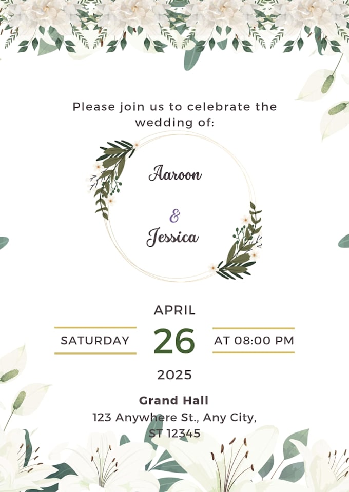 create elegant invitation card, birthday card, greeting card