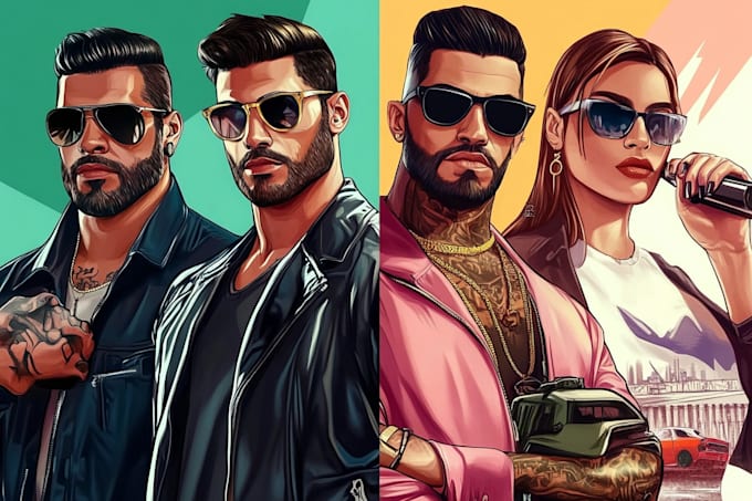 make game style and gta character illustration for you