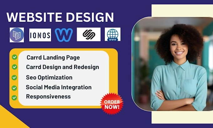 design responsive card landing page ionos weebly squarespace and webcom