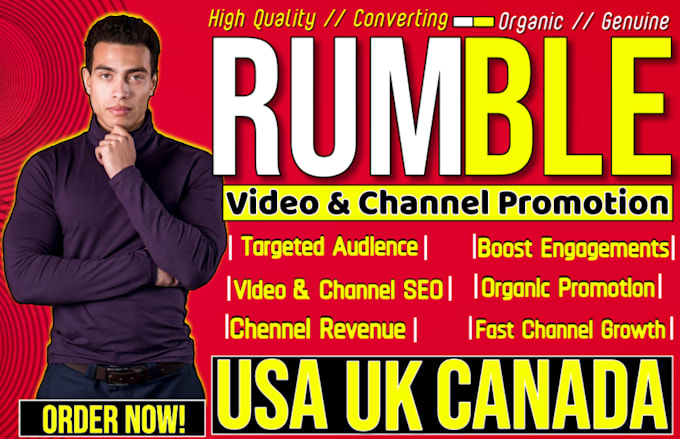 rumble promotion for rumble views, USA youtube marketing, rumble video promotion