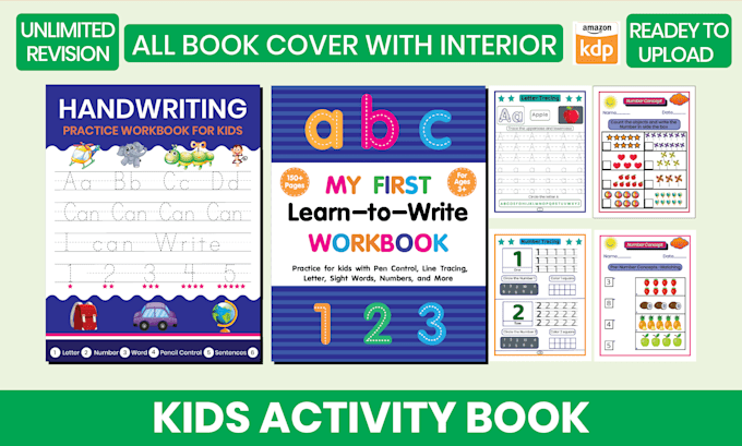 create amazing kids activity book and worksheets
