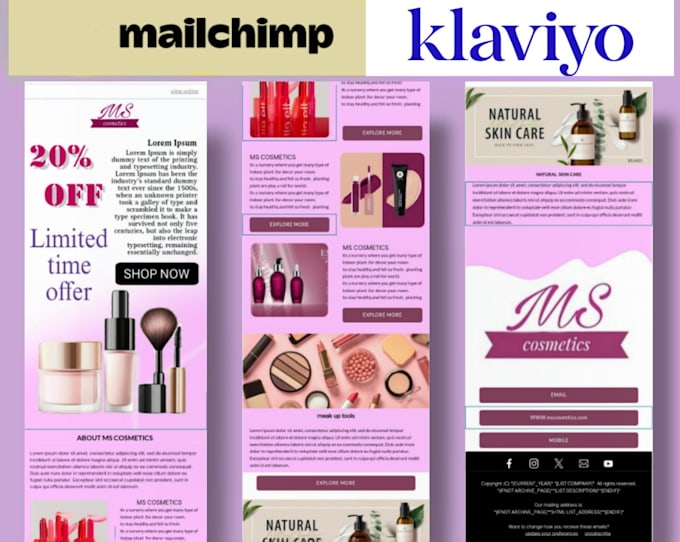 design custom email template in mailchimp klaviyo